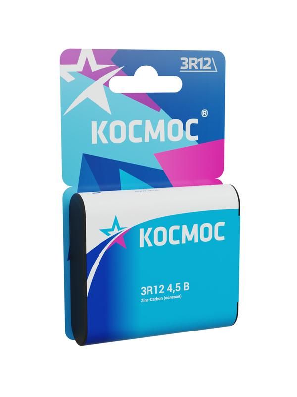 Элемент питания солевой "квадрат" 3R12 1BL (блист.1шт) Космос KOC3R121BL