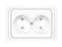 Розетка 2-м СП Валери 16А IP20 без заземл. защ. шторки бел. UNIVersal В0102x