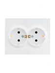 Розетка 2-м СП VESNA с заземл. ПБТ бел. LEZARD 742-0200-127B