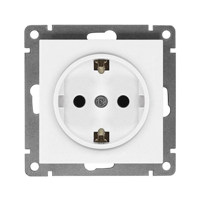 Розетка 1-м СП Афина 16А IP20 с заземл. механизм бел. Universal A0028