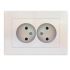 Розетка 2-м СП Афина 16А IP20 без заземл. в сборе жемчуг Universal A0102-OBr