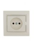 Розетка 1-м СП Mira 16А IP20 без заземл. со вставкой керамика крем. LEZARD 701-0303-121