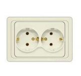 Розетка 2-м СП Валери 16А с заземл. сл. кость UNIVersal Б-В0128