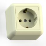 Розетка 1-м ОП Оптима РА16-376 16А IP20 с заземл. с монтаж. пластиной сл. кость Кунцево 8036