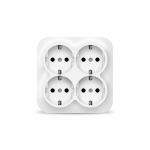 Розетка 4-м ОП 16А IP20 с заземл. бел. квадрат IONICH 1449