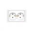 Розетка 2-м СП Валери 16А IP20 с заземл. бел. UNIVersal В0128