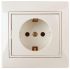 Розетка 1-м СП Plano 1-206-02 16А IP20 250В 2P+E Schuko защ. шторки сл. кость Intro Б0029846