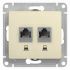 Розетка компьютерная 2-м Glossa RJ45 кат.5E механизм беж. SE GSL000285KK